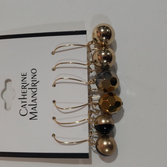 Catherine Malandrino Colorful Dangle Earrings - Set of 3 Women, Gold-Tone Hooks - Picture 4 of 8